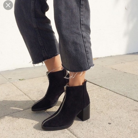 LOQ / lo Andorra zip ankle boot black suede bootie 38 8 - Picture 3 of 7